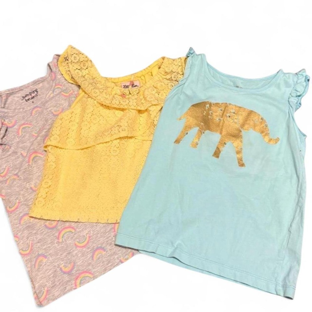 Girls Top Bundle Jumping Beans Little Lass Crazy 8 Size 5 6 S Rainbow Lace Gold